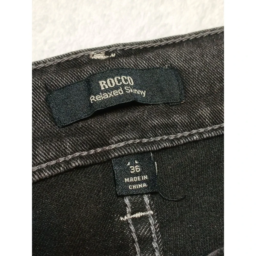 NWT True Religion Rocco Relaxed Skinny Jeans Men's 36x32 Grey Gloomy Wash